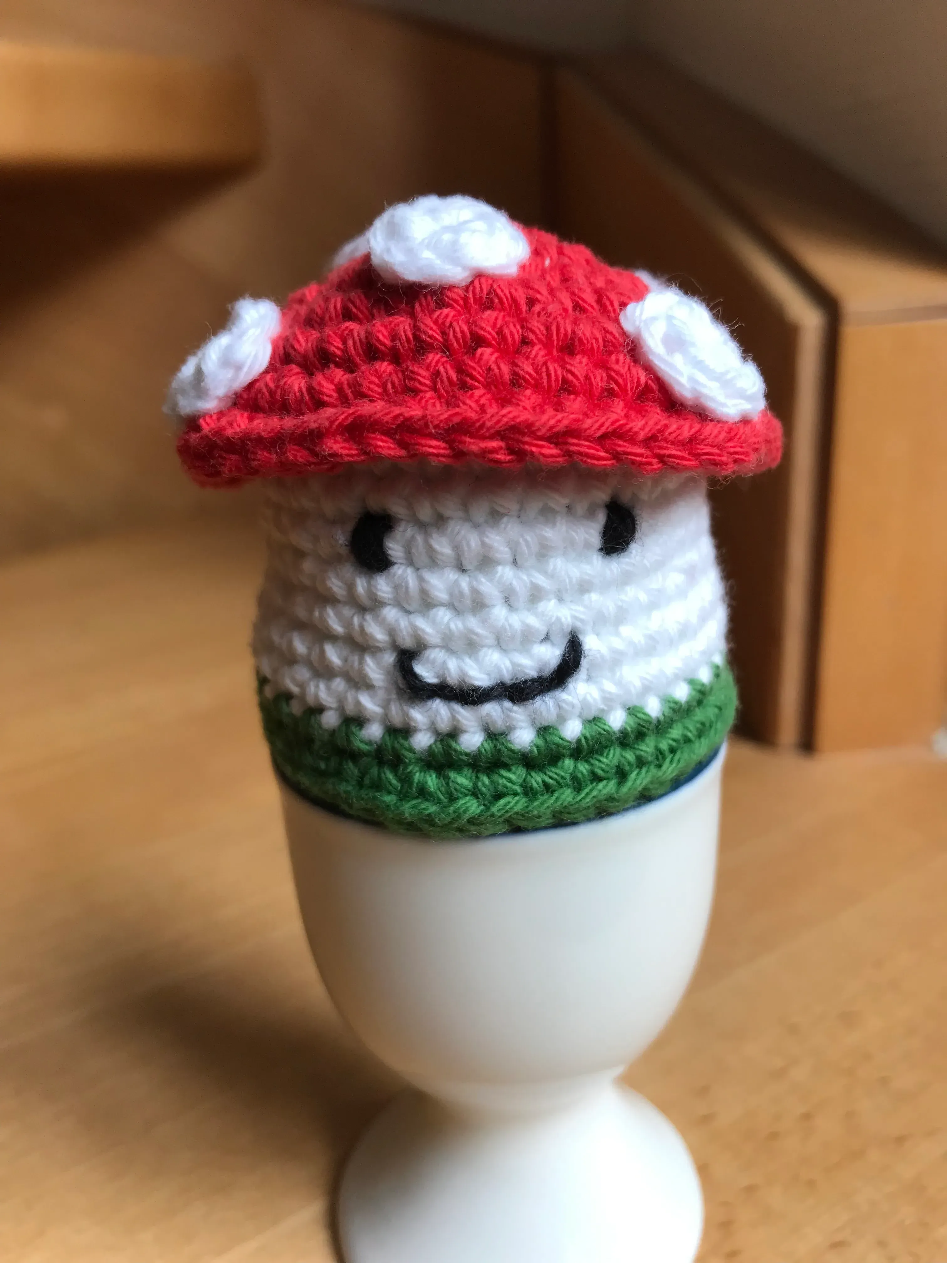 Eierwärmer Pilz zur Dekoration oder als Eierwärmer zu verwenden