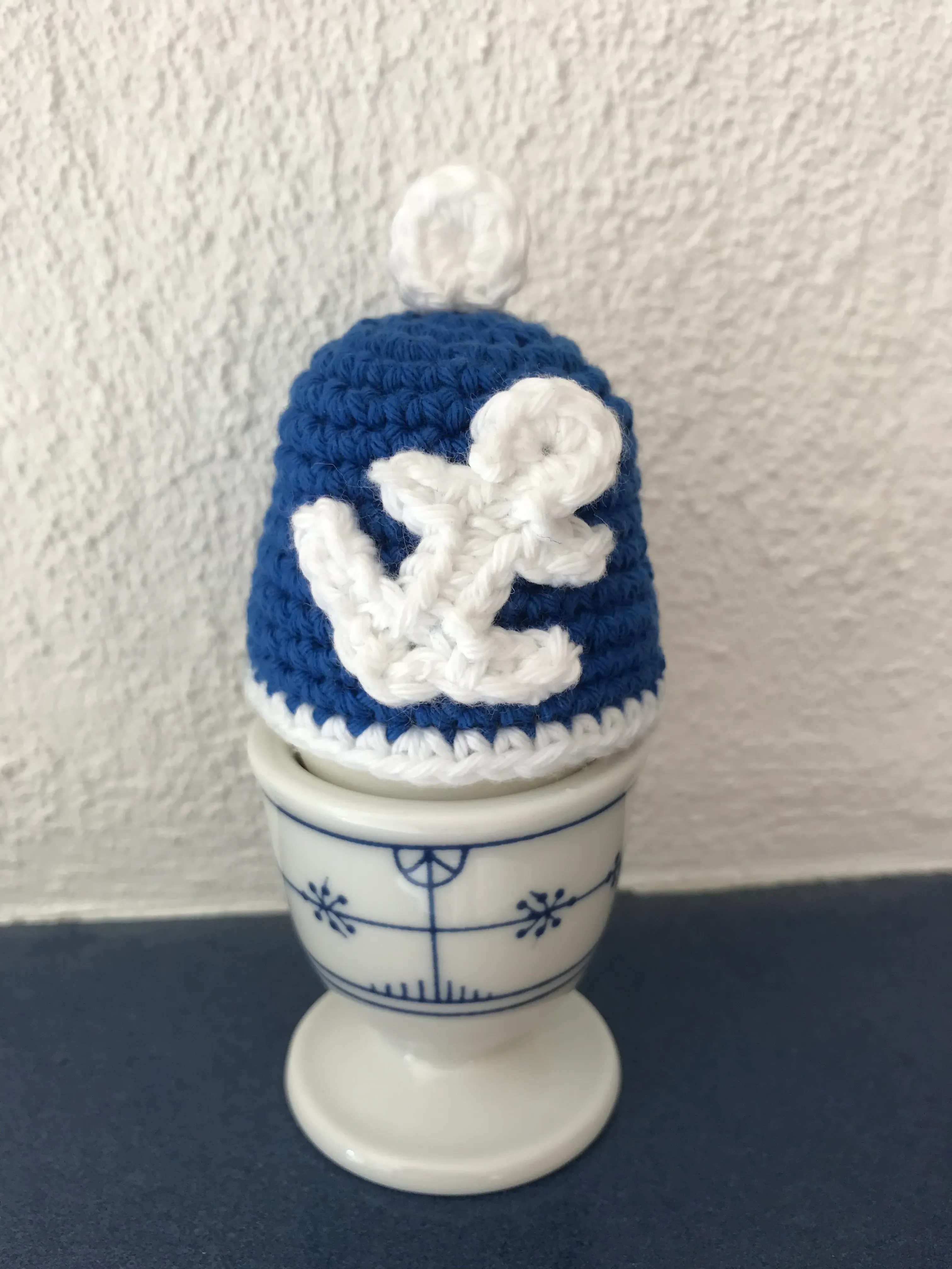 Eierwärmer Maritim Motiv aufgestickter Anker