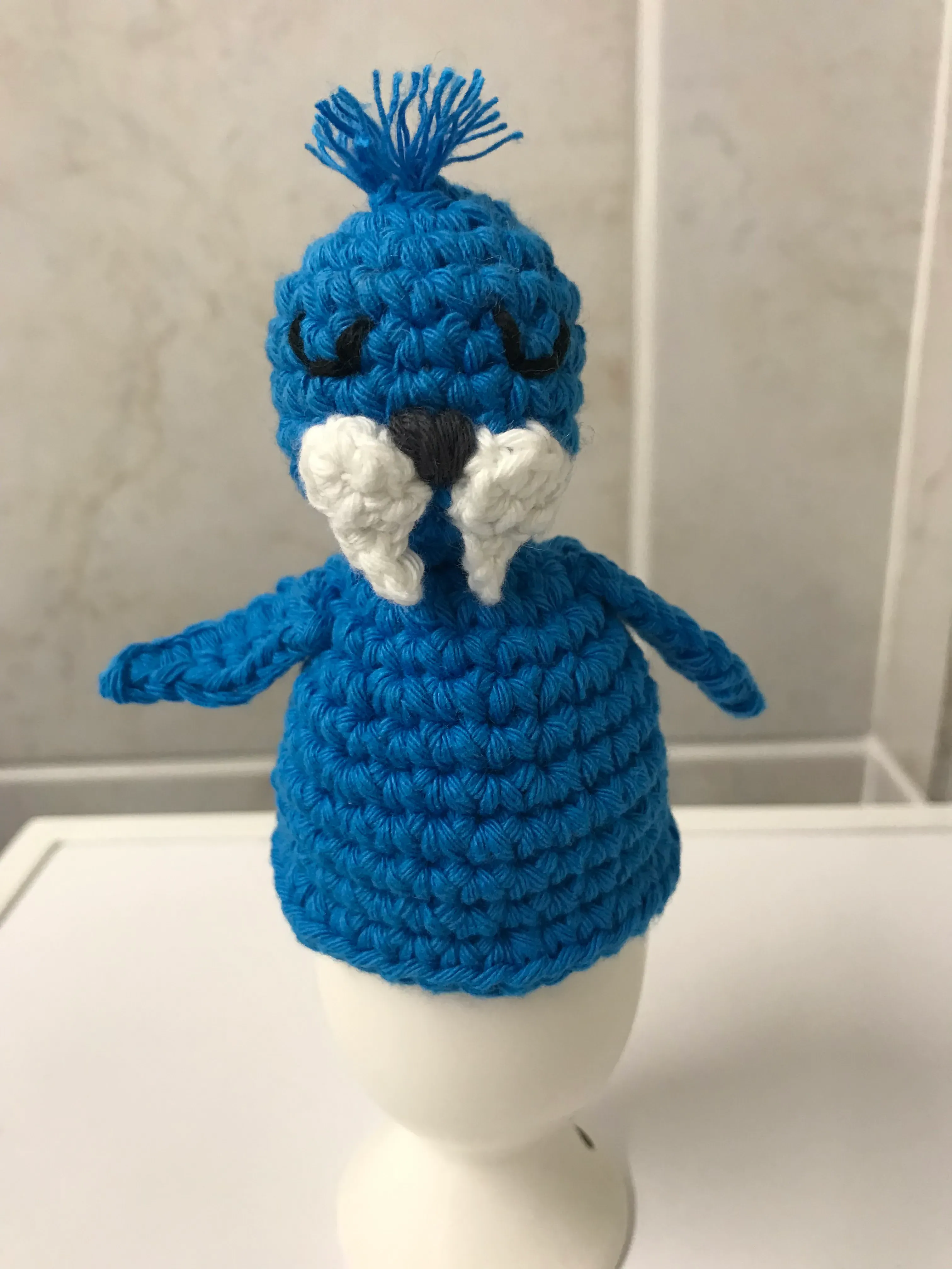 Häkelfigur Seelöwe zur Dekoration oder als Eierwärmer zu verwenden